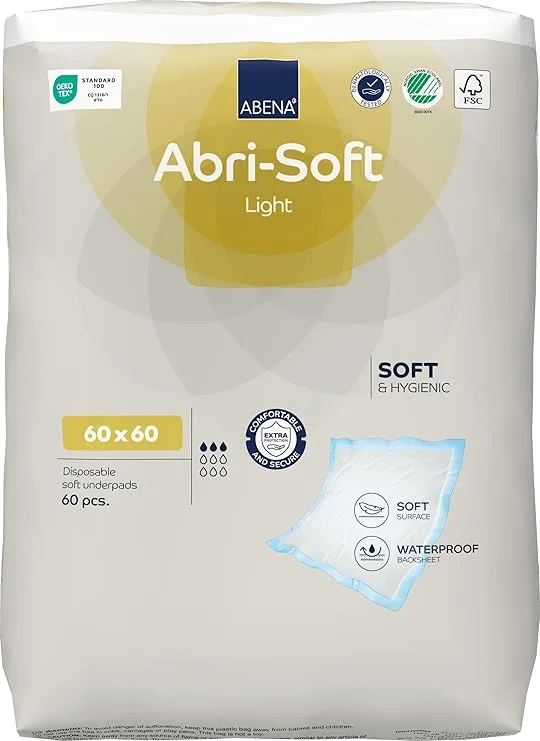 Abena Abri-Soft Superdry Eco Alèses 60x60 cm - 60 Pièces - Réutilisable