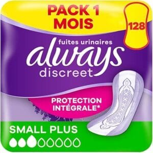 Always Discreet Serviettes Incontinence Femme 128 Pièces - Small Plus 2+ - Pack 1 Mois