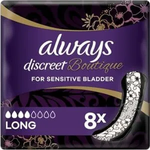 Always Discreet Boutique Bandages Perte Urinaire - 8 Pièces - Discrètes