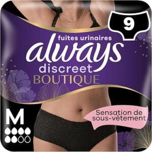 Always Discreet Boutique Culottes Taille M - 8 Pièces - Noires