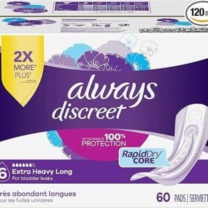 Always Discreet Serviettes Post-Partum 60 Pièces - 6 Gouttes - Extra Lourd