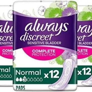 Always Discreet Serviettes Fuites Urinaires Sensibles - 12 Pièces - Douces