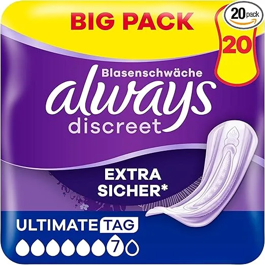 Always Discreet Ultimate Tag 20 Serviettes - Design Ultime pour Femme