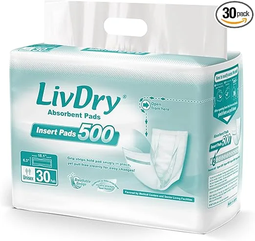 LivDry Serviettes Incontinence 30 Pièces - Discrètes