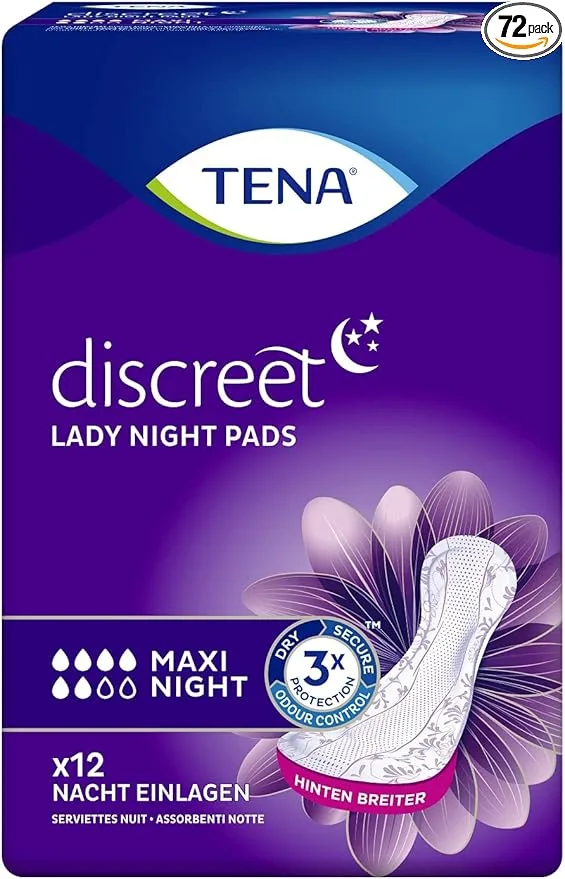 Tena Discreet Maxi Night - 6x12 Étuis - Nuit