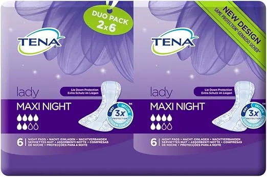 Tena Lady Maxi Nuit - 2x6 Serviettes - Nuit