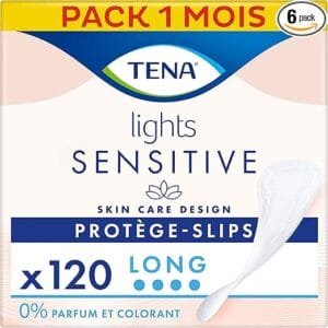 Tena Lights Protège-Slips Longs - 120 Pièces - Peau Sensible