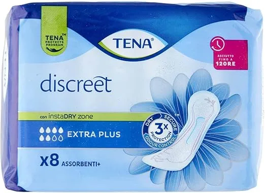 Tena Discreet Extra Plus - 8 Serviettes