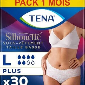 Tena Silhouette Taille Basse L - 30 Culottes - Blanc