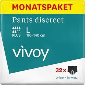 Vivoy Slips Discreet Plus L - 4x8 Pièces - Noires
